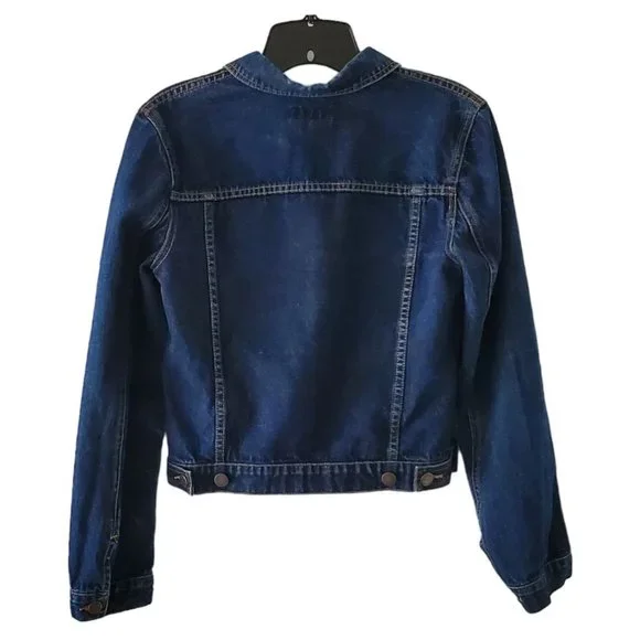 BCBGeneration MaxAzria Dark Wash Blue Denim Trucker Jean Jacket | Like New | S - Picture 5 of 15